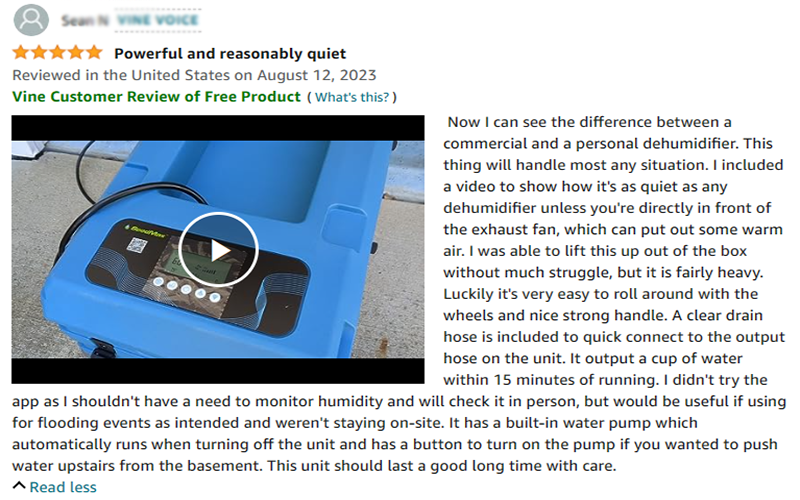 Power and Reasonably Quiet of Preair Dehumidfiers