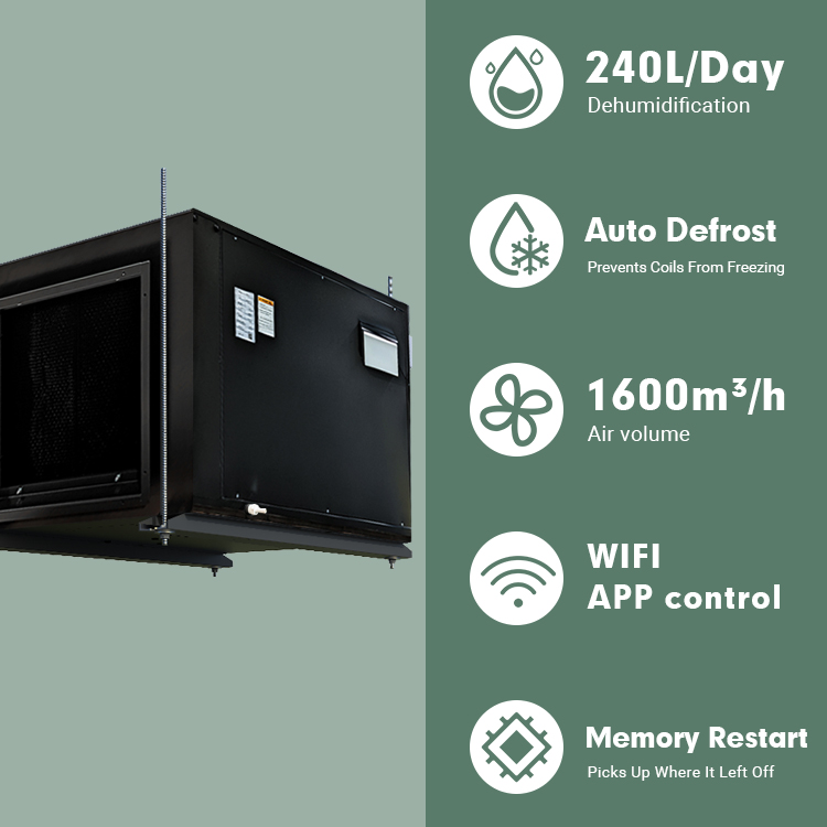 ZETA240 Greenhouse Dehumidifier Features