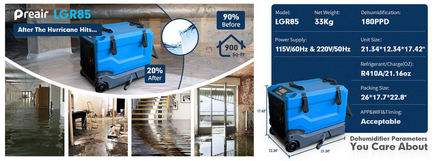 LGR85 Dehumidifier with R410a Refrigerant