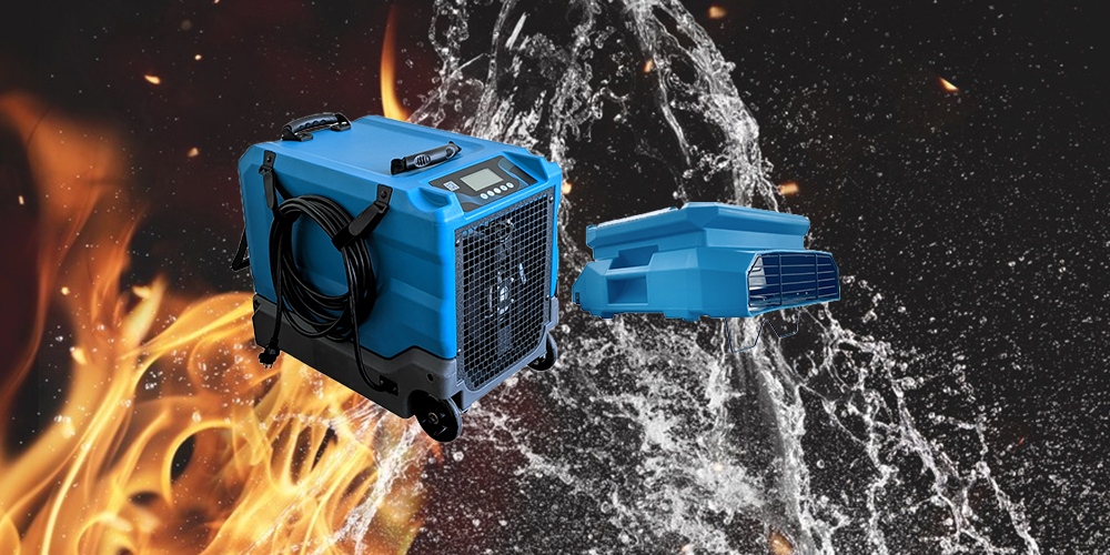 Dehumidifier and Fan for Fire and Water Damage Restoration