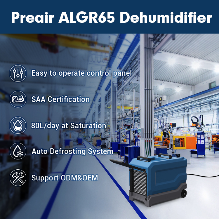 ALGR65 Dehumidifier For water Fire Damage Restoration With Rotomolding Plastic Housing